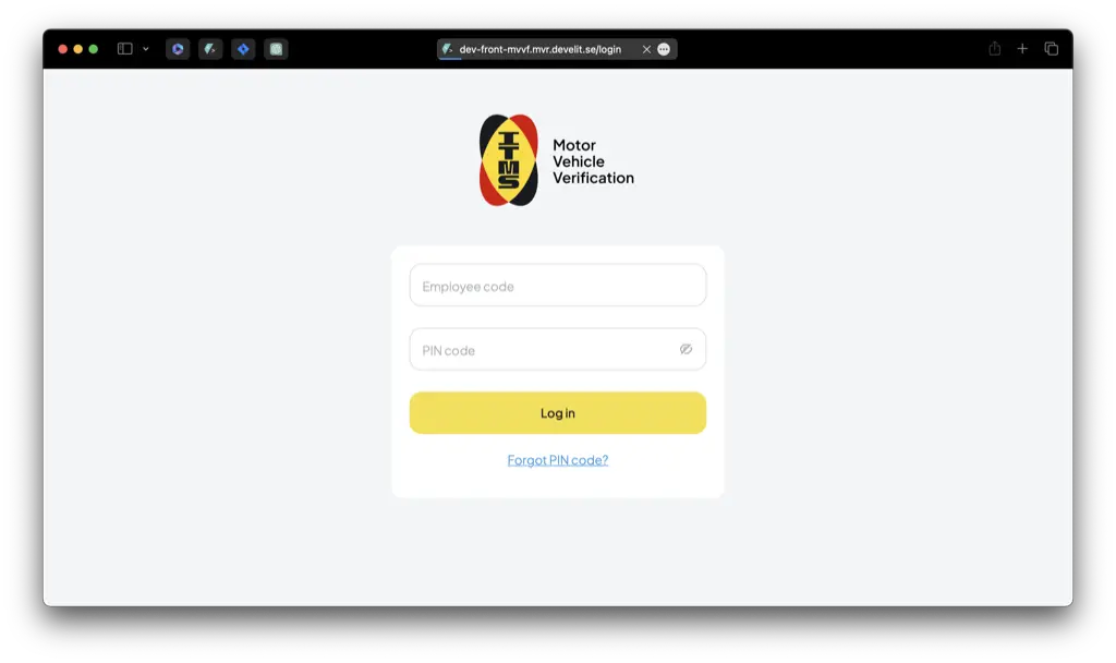 Motor Vehicle Registration Platform - User interface for vehicle registration process